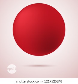 Abstract vector ball. Vector gradient background. Red sphere