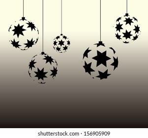 Abstract vector balls with stars.