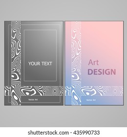 Abstract vector bands of ripples on gradient background. Empty space for your text