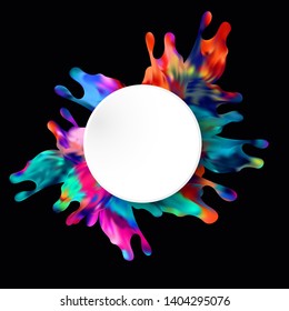 
Abstract vector banner. Colorful splash of paint. Liquid flying in different directions for design and decoration.