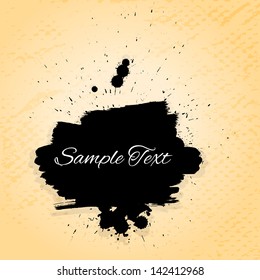 Abstract vector banner. Contrast beige and black textured background