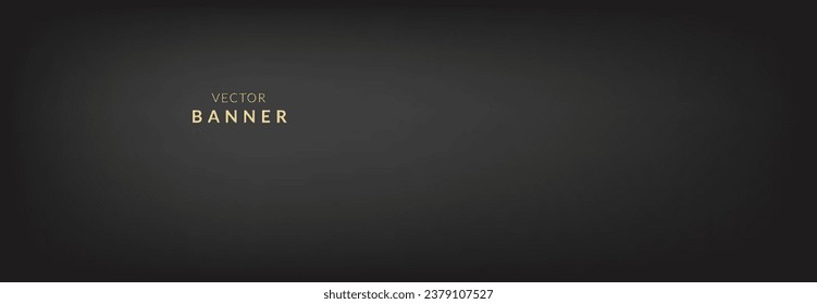 Plantilla de diseño de pancartas vectoriales abstractas. Brillantes líneas de movimiento doradas elemento de diseño sobre fondo oscuro para tarjetas de felicitación y cupón de descuento.