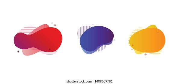 abstract vector banner, geometric colorful shapes set