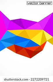 Abstract vector banner, geometric colorful background with triangular polygons