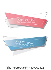 Abstract vector banner with glass in pink and blue colors