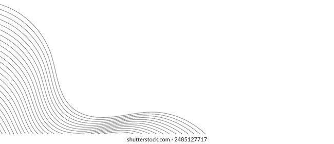 Abstract vector banner with grey wavy lines
