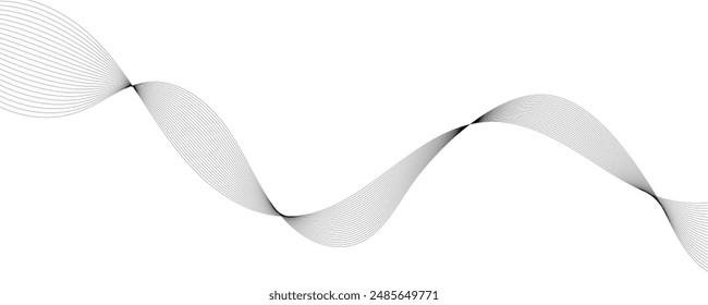 Abstrakte Vektorgrafik Banner mit grauen Wellenlinien
