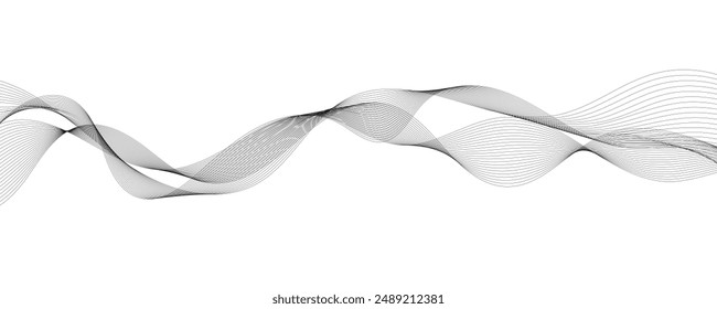 Anuncio de Vector Abstractas con líneas onduladas grises
