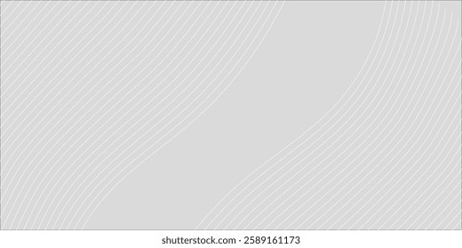 Abstract vector banner with grey wavy lines