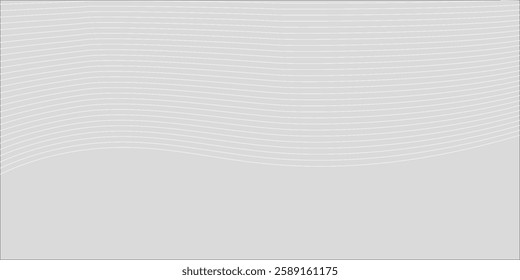 Abstract vector banner with grey wavy lines