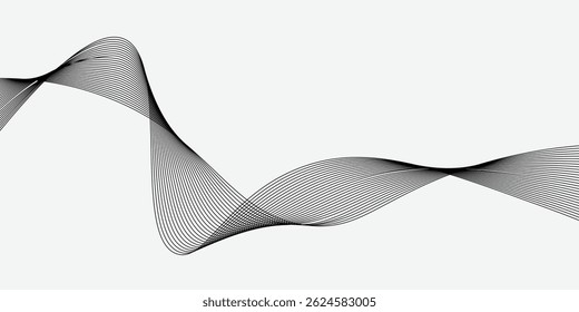 Anuncio de Vector Abstractas con líneas onduladas grises
