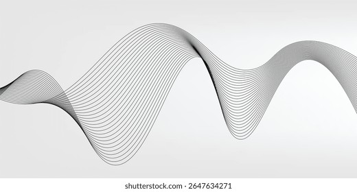 Anuncio de Vector Abstractas con líneas onduladas grises
