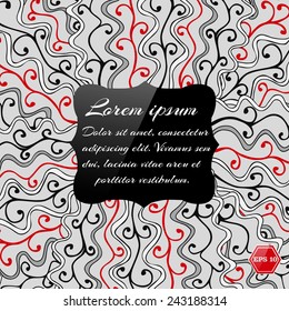 Abstract vector banner with place for text message. Simple grunge design with crumpled paper. Backdrop with wrinkled paper and empty space. Design of original greeting card or ad banner.