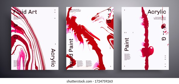 Pancarta vector abstracta, conjunto de cubiertas de arte fluido de diseño moderno. Fondo artístico que se puede utilizar para la cubierta de diseño, el afiche, el folleto, etc.