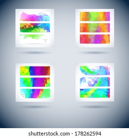 abstract vector banner set offering line water group rainbow colourful abstract background scene technology pile colorful glass ripple cloud modern site wave clouds cool set concept flag drop organiza