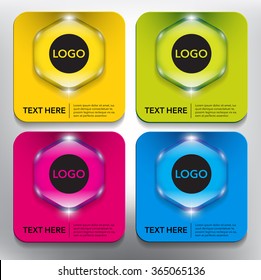 Abstract vector banner set. Use for business, shopping concept. Colorful and glossy on the white panel. Vector illustration. Eps10.