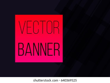Abstract vector banner square. Dark stripes Background. Vector Illustration.