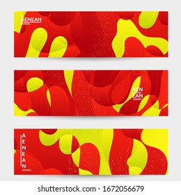 Plantilla de banner vectorial abstracta con formas orgánicas solapadas de gradiente brillante con textura gruesa. Líneas onduladas fluidas arte. Diseño de afiches de música Disco de los años 80. Marco o frontera de medios sociales.