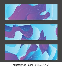 Abstrakte Vektorbanner-Vorlage mit hellen Farbverlauf-Wavy-Bio-überlappenden Formen grunge strukturiert. Disco Music 80's Poster Design. Rahmen oder Grenze der sozialen Medien.