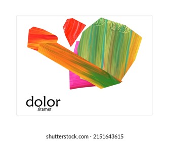 Plantilla de pancarta vector abstracta con formas acrílicas coloridas y de textura acrílica. Pintura digital de arte de collage dibujada a mano. Diseño universal con diseño multicolor de artesanía de color de papel trenzado de pintura.