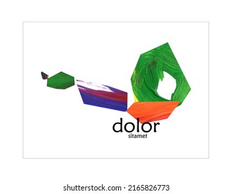 Plantilla de pancarta vector abstracta con formas acrílicas coloridas y de textura acrílica. Pintura digital de arte de collage dibujada a mano. Diseño universal con diseño multicolor de artesanía de color de papel trenzado de pintura.
