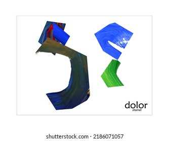 Plantilla de pancarta vector abstracta con formas acrílicas coloridas y de textura acrílica. Pintura digital de arte de collage dibujada a mano. Diseño universal con diseño multicolor de artesanía de color de papel trenzado de pintura.