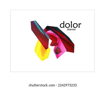 Plantilla de pancarta vector abstracta con formas acrílicas coloridas y de textura acrílica. Pintura digital de arte de collage dibujada a mano. Diseño universal con diseño multicolor de artesanía de color de papel trenzado de pintura.