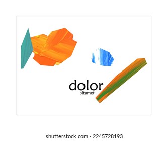 Abstract vector banner template with colorful bright acrylic textured shapes. Hand drawn collage art digital paint. Universal layout with multicolored paint brushed paper cut collage craft design.