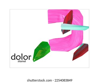 Abstract vector banner template with colorful bright acrylic textured shapes. Hand drawn collage art digital paint. Universal layout with multicolored paint brushed paper cut collage craft design.
