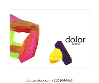 Plantilla de pancarta vector abstracta con formas acrílicas coloridas y de textura acrílica. Pintura digital de arte de collage dibujada a mano. Diseño universal con diseño multicolor de artesanía de color de papel trenzado de pintura.