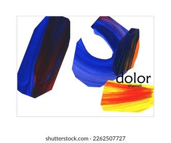 Plantilla de pancarta vector abstracta con formas acrílicas coloridas y de textura acrílica. Pintura digital de arte de collage dibujada a mano. Diseño universal con diseño multicolor de artesanía de color de papel trenzado de pintura.