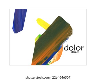 Abstract vector banner template with colorful bright acrylic textured shapes. Hand drawn collage art digital paint. Universal layout with multicolored paint brushed paper cut collage craft design.