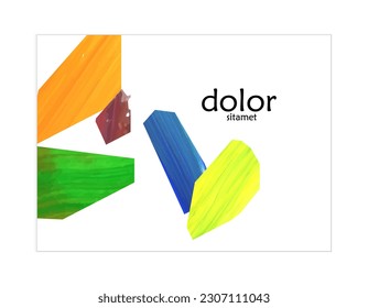Plantilla de pancarta vector abstracta con formas acrílicas coloridas y de textura acrílica. Pintura digital de arte de collage dibujada a mano. Diseño universal con diseño multicolor de artesanía de color de papel trenzado de pintura.