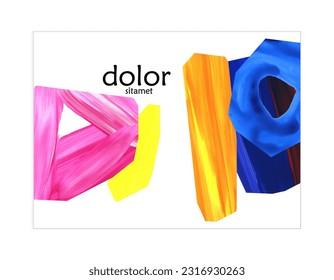 Abstrakte Vektorbanner-Vorlage mit bunten, hellen Acryl-strukturierten Formen. Handgezeichnete Collage Art digitale Farbe. Universelles Layout mit mehrfarbigem, lackiertem Papier, das als Collage entworfen wurde.