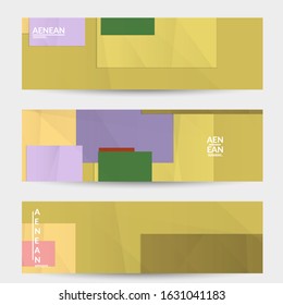 Abstract vector banner template with folded paper overlapping geometric shapes. Environmental design with cut out geometric objects made of recycled reused paper. Top view geometric pattern.