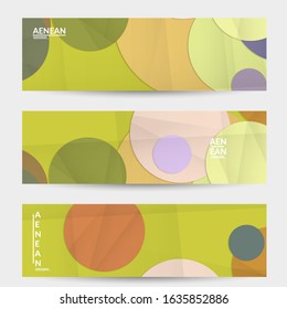 Abstract vector banner template with folded paper overlapping geometric shapes. Environmental design with cut out geometric objects made of recycled reused paper. Top view geometric pattern.