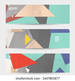 Abstract vector banner template with folded paper overlapping geometric shapes. Environmental design with cut out geometric objects made of recycled reused paper. Top view geometric pattern.