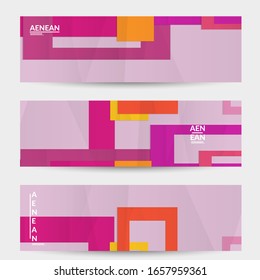 Abstract vector banner template with folded paper overlapping geometric shapes. Environmental design with cut out geometric objects made of recycled reused paper. Top view geometric pattern.