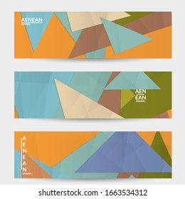 Abstract vector banner template with folded paper overlapping geometric shapes. Environmental design with cut out geometric objects made of recycled reused paper. Top view geometric pattern.