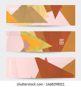 Abstract vector banner template with folded paper overlapping geometric shapes. Environmental design with cut out geometric objects made of recycled reused paper. Top view geometric pattern.