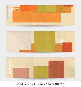 Abstract vector banner template with folded paper overlapping geometric shapes. Environmental design with cut out geometric objects made of recycled reused paper. Top view geometric pattern.