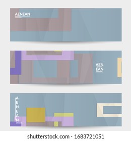 Abstract vector banner template with folded paper overlapping geometric shapes. Environmental design with cut out geometric objects made of recycled reused paper. Top view geometric pattern.