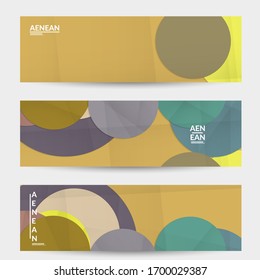 Abstract vector banner template with folded paper overlapping geometric shapes. Environmental design with cut out geometric objects made of recycled reused paper. Top view geometric pattern.