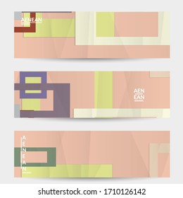 Abstract vector banner template with folded paper overlapping geometric shapes. Environmental design with cut out geometric objects made of recycled reused paper. Top view geometric pattern.