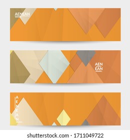 Abstract vector banner template with folded paper overlapping geometric shapes. Environmental design with cut out geometric objects made of recycled reused paper. Top view geometric pattern.