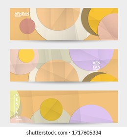 Abstract vector banner template with folded paper overlapping geometric shapes. Environmental design with cut out geometric objects made of recycled reused paper. Top view geometric pattern.