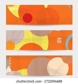 Abstract vector banner template with folded paper overlapping geometric shapes. Environmental design with cut out geometric objects made of recycled reused paper. Top view geometric pattern.