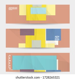 Abstract vector banner template with folded paper overlapping geometric shapes. Environmental design with cut out geometric objects made of recycled reused paper. Top view geometric pattern.