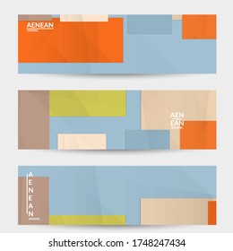 Abstract vector banner template with folded paper overlapping geometric shapes. Environmental design with cut out geometric objects made of recycled reused paper. Top view geometric pattern.