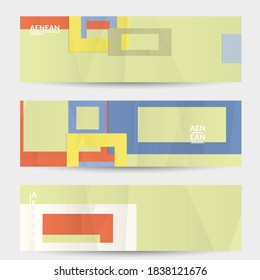 Abstract vector banner template with folded paper overlapping geometric shapes. Environmental design with cut out geometric objects made of recycled reused paper. Top view geometric pattern.